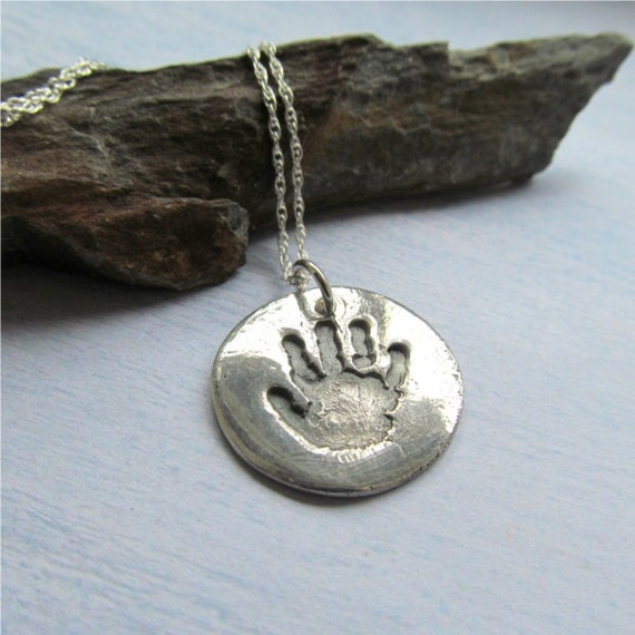 Handprint Necklace Baby Handprint Jewelry Your Childs Actual