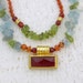 Double Strand Multi Color Necklace , 24k Gold Colorful Necklace , Gemstone Statement necklace , Gold Necklace