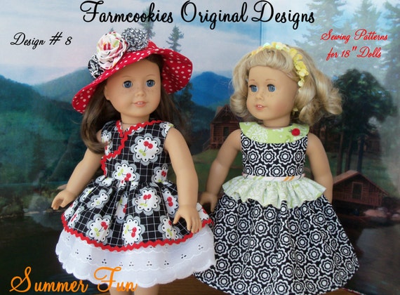 PDF Sewing Pattern - Summer Fun / Sewing Pattern for 18" American Girl Doll Clothes