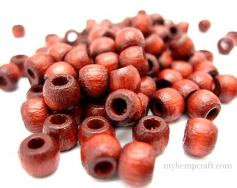 Small Wood Beads, Brown Mahogany Crow 5x6mm - 100pc