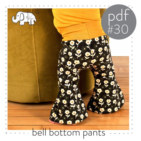 Kids bell bottoms pdf sewing pattern // photo tutorial