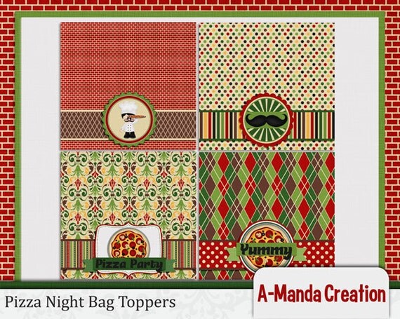 Pizza Night Party Bag Toppers Il_570xn