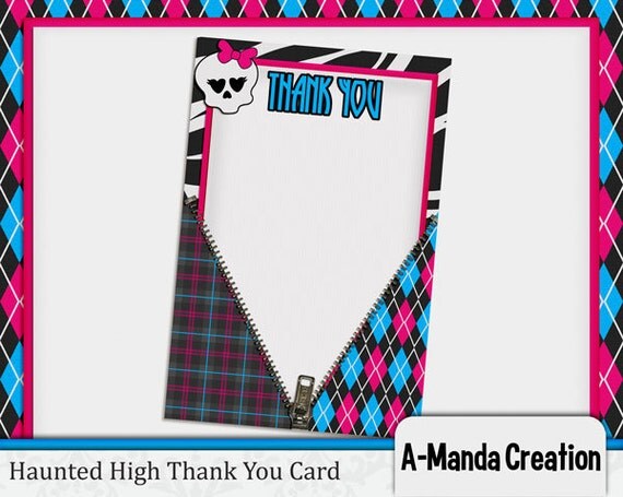 Haunted High Birthday Party Thank You Card Il_570xn