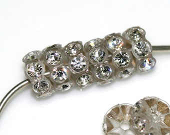 25 pcs Vintage Swarovski Crystal Rhinestone Rondell Spacer Beads 7 mm