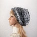 Handmade knit hat - black gray white beanie - Fall Fashion Autumn Fashion Winter Fashion Sandy Coastal Designs ready to ship