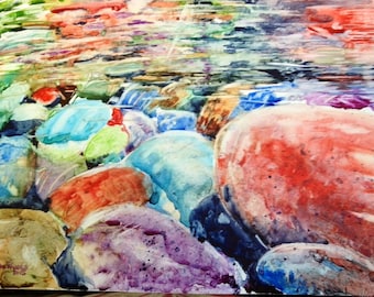 River Rocks Painting-Yupo Paper
