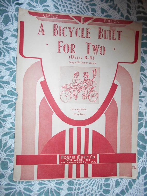 Vintage sheet music 1941 A Bicycle Built For by