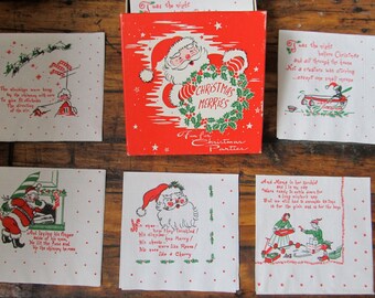 Vintage Kitsch Mid Century Boxed Christmas Cocktail Napkins Mad Men ...
