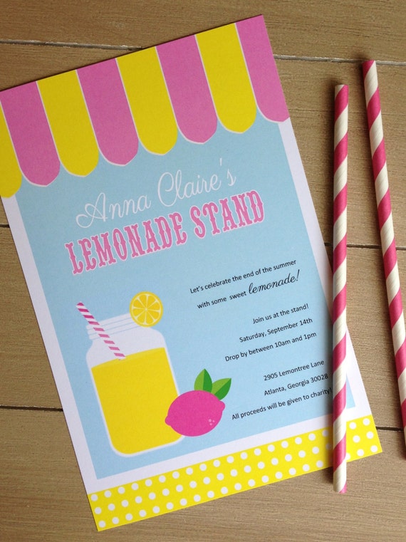 Lemonade Stand Printable Invitation