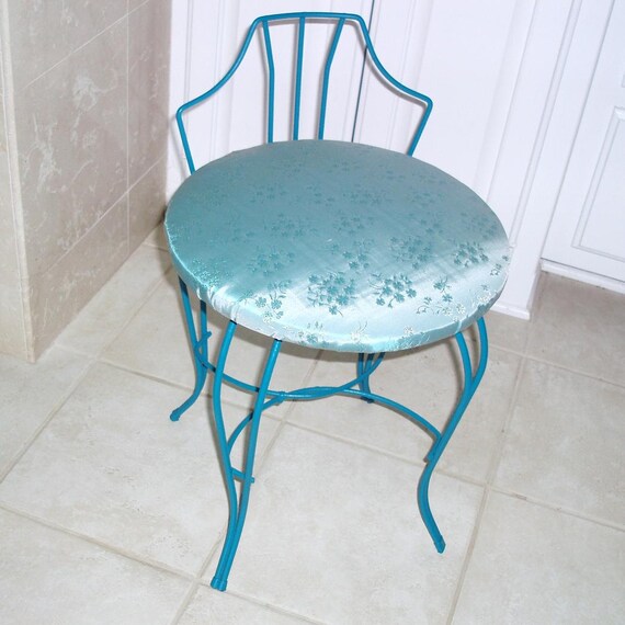 Vintage Metal Vanity Chair Painted Furniture Vanity Stool
