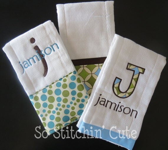 Items similar to Custom Burp Cloth Gift Set on Etsy