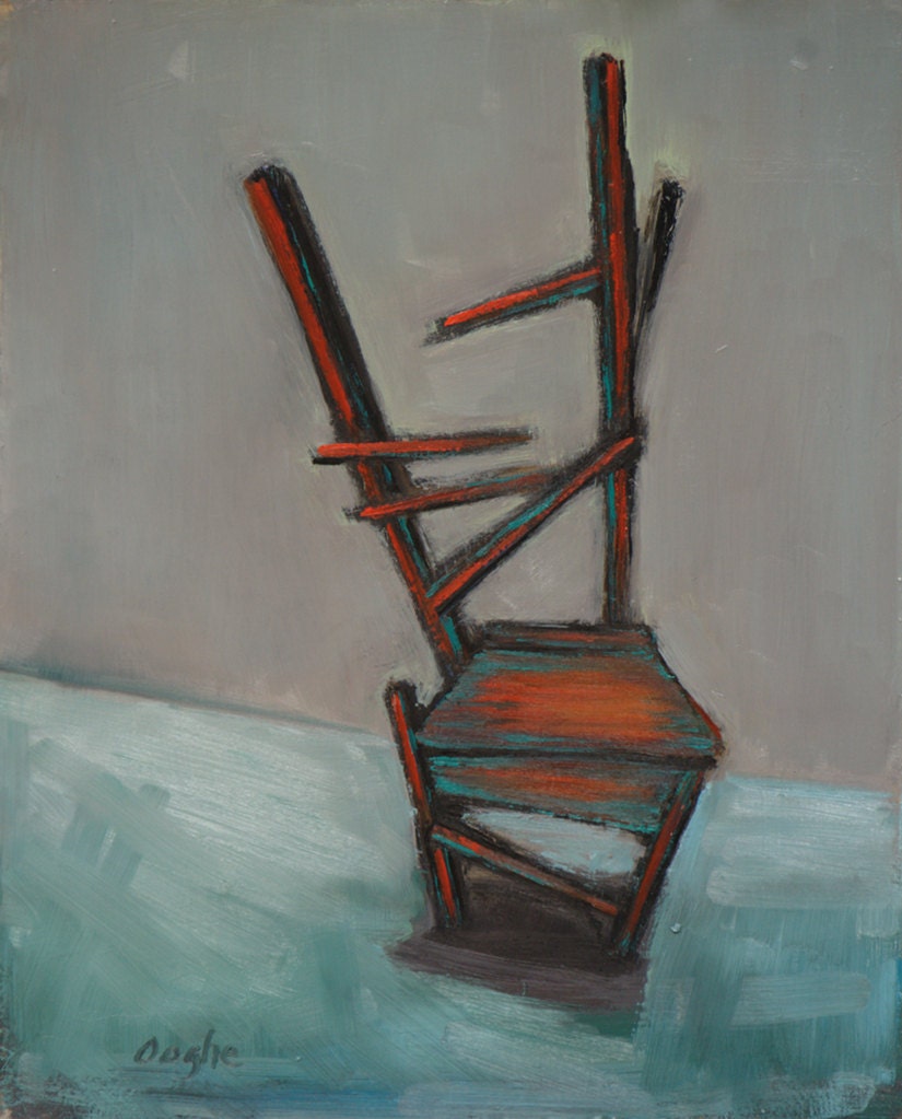 Original Oil Painting Still life Chair Expressive Still