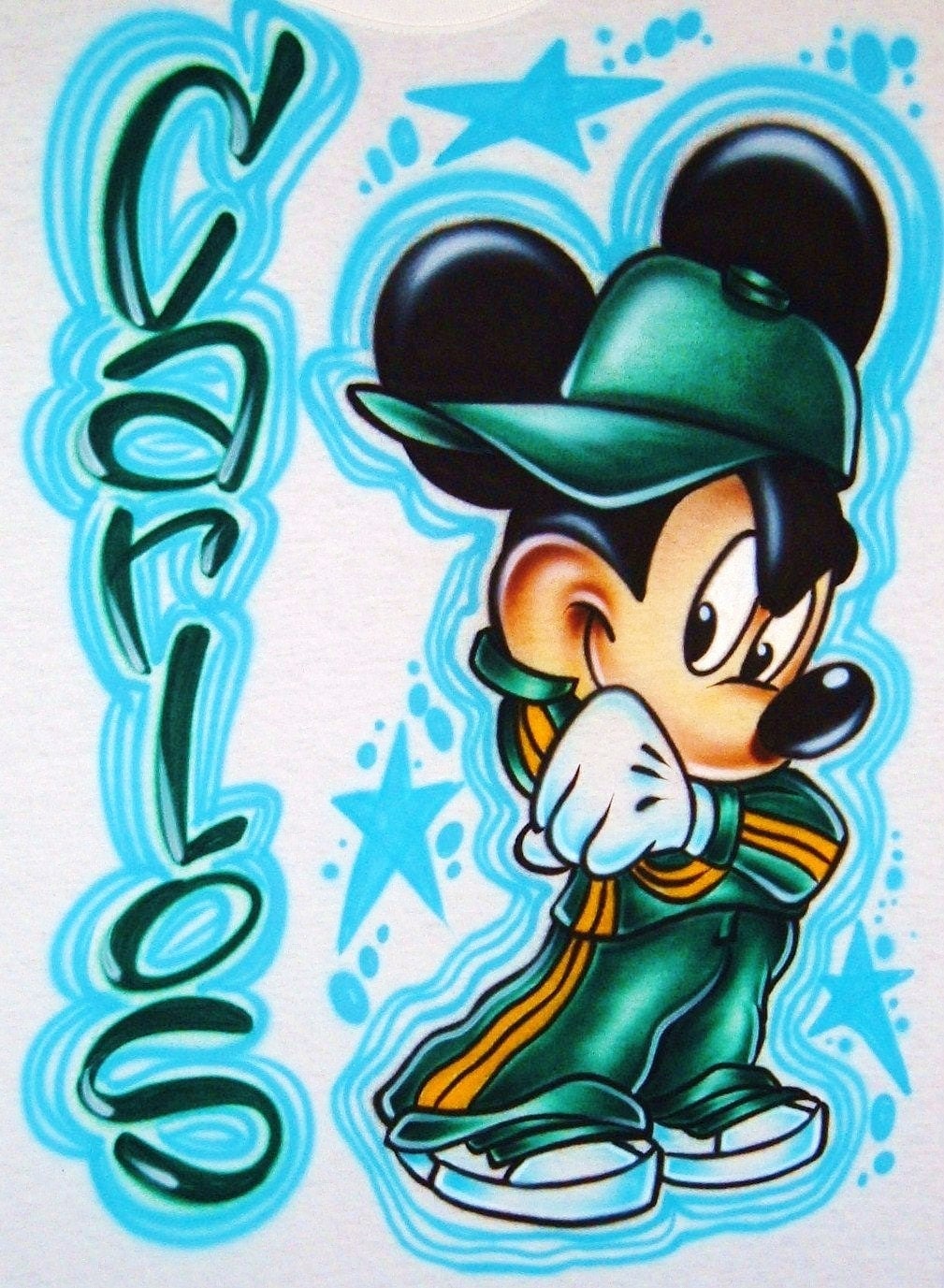  Airbrush  T  Shirt With Mickey Mouse Airbrush  Mickey Mouse