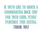 Add-on backside back side to invitations and cards or announcements Il_170x135