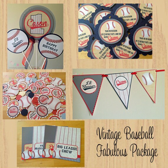 Personalized Table Confetti Vintage Baseball Confetti Table