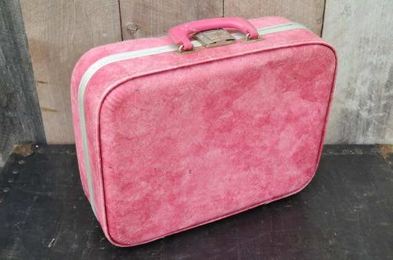 Pink Suitcase Small Vintage Luggage Marbled Pink Gray   Il 570xN.483134459 Cdfu 