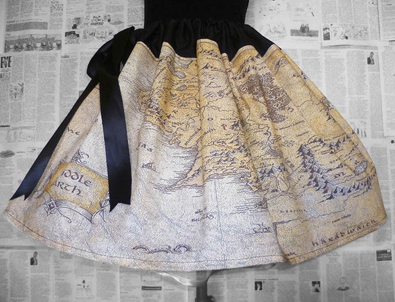 Middle Earth Map, Full Hobbit Skirts, Hobbit costume, Cosplay, Fancy Dress, Rooby Lane