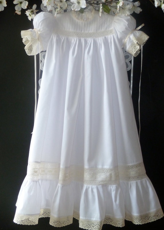 Handmade Girl's Heirloom Dress and Slip by justforbabyonline