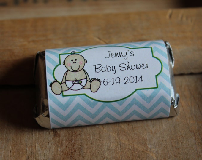 Chevron Mini Candy Bar wrappers for Baby Shower Favors