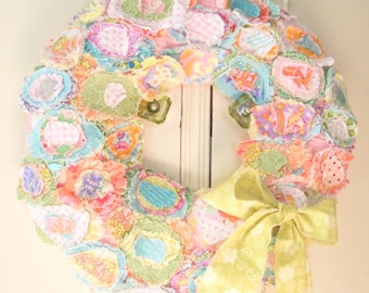 Spring Wreath, Fabric Flower Wreath