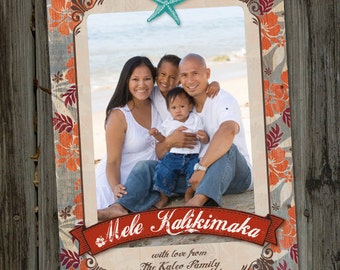 Hawaiian Photo Card Christmas Photo Card Mele Kalikimaka