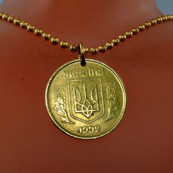 UKRAINE necklace pendant Ukrainian coin jewelry 50