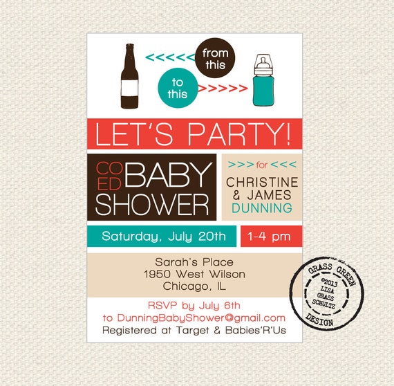 PRINTABLE Co Ed Baby Shower Beer Bottle To Baby Bottle