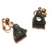 Vintage 1960s Tribal Carved Jade Buddah Earings
