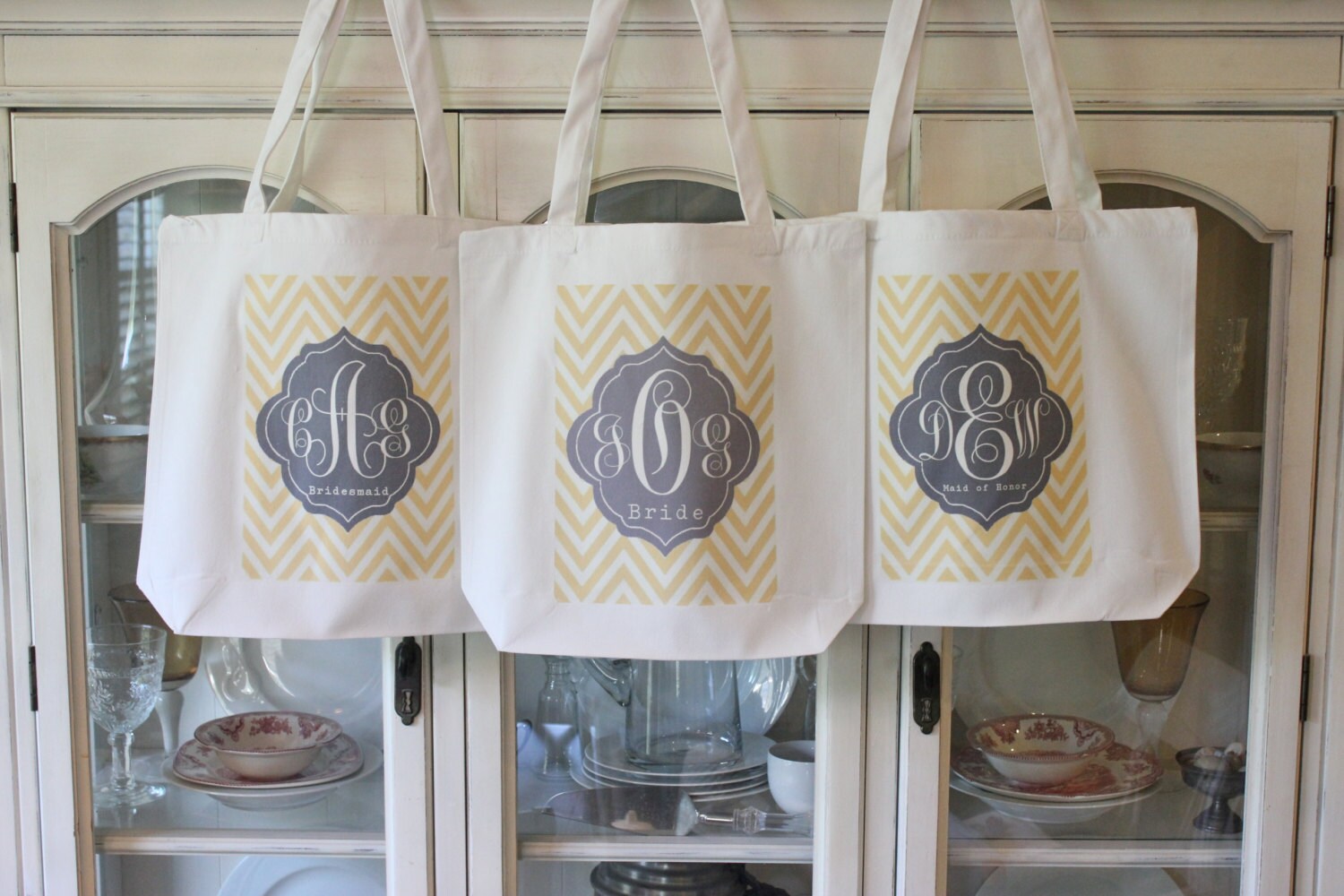 4 CHEVRON TAG Tote Bags Gift bags Bridesmaid bagsin 60