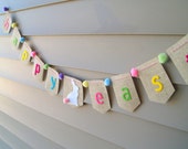 Happy Easter Burlap Bunting with Bunny and Pom Poms Il_170x135