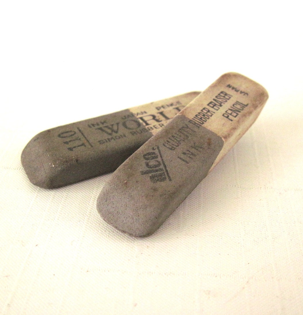 Rubber Pencil Erasers Ink Gray White Alco World