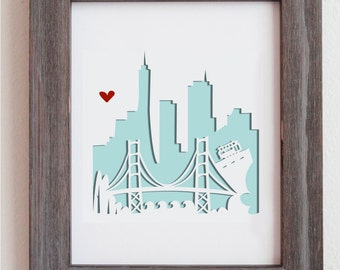 San Francisco, CA. Personalized Gift or Wedding Gift