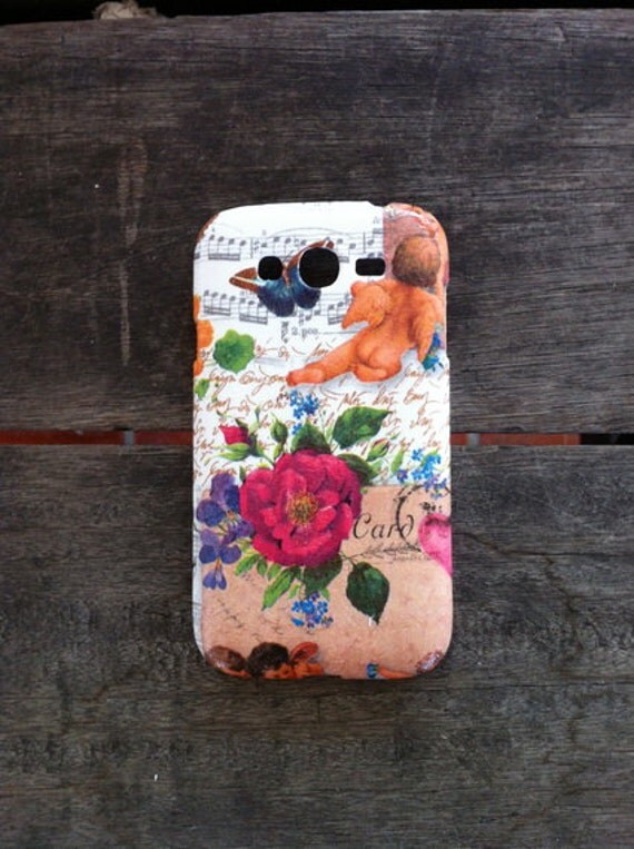 Items similar to A little cupid Decoupage case/Vintage/Blackwhite / for Samsung Galaxy Grand
