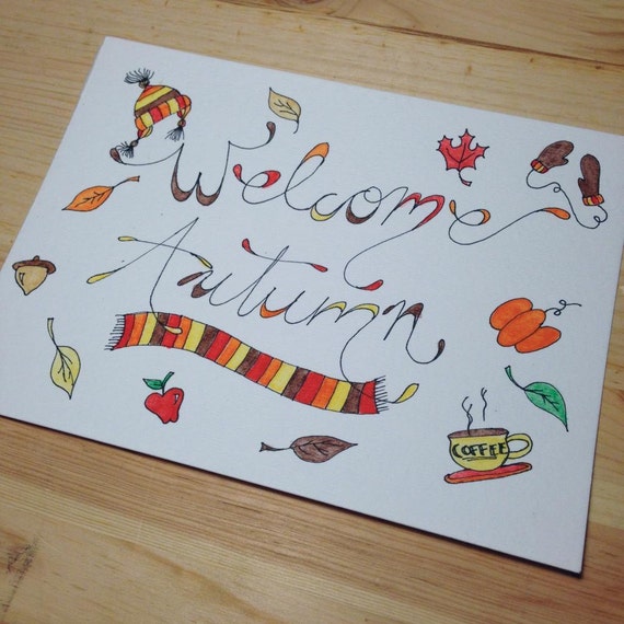 Welcome Autumn Original 6x8 Illustration