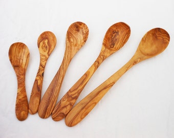 Olive Wood spoon set / Wooden spoons / Kitchen Cooking Utensils Tools / Wedding Gift