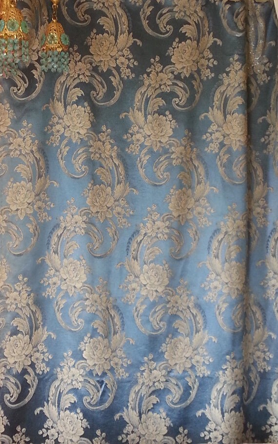 Vintage Hollywood Curtains/Drapes Cornflower Blue by queendecor