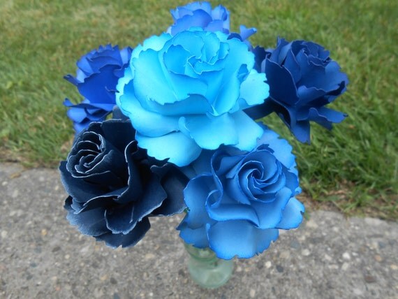 Blue Ombre Wild Roses Half Dozen. Or CHOOSE YOUR by TreeTownPaper