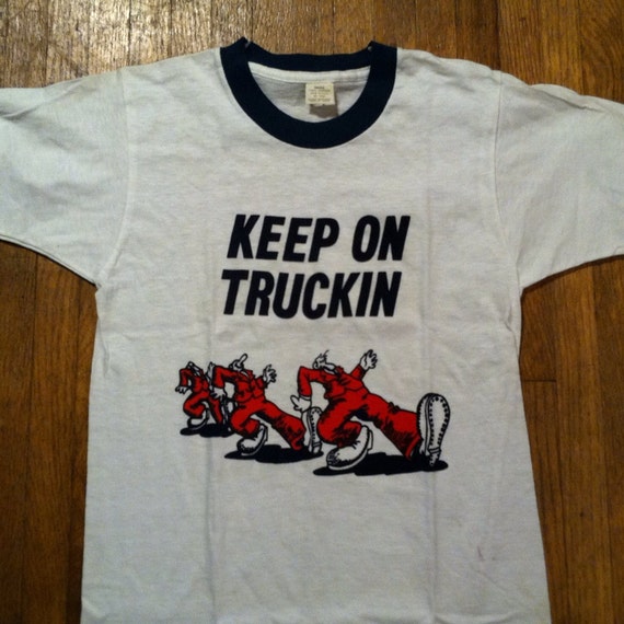 Vintage 1970's R CRUMB Keep On Truckin' t-shirt XS-S