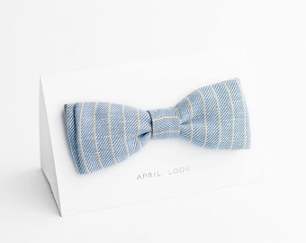 Light blue wedding bow tie - double sided, MADE TO ORDER