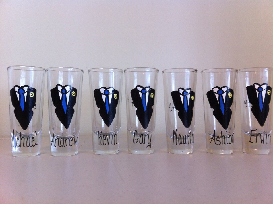 Groom & Groomsmen shot glasses