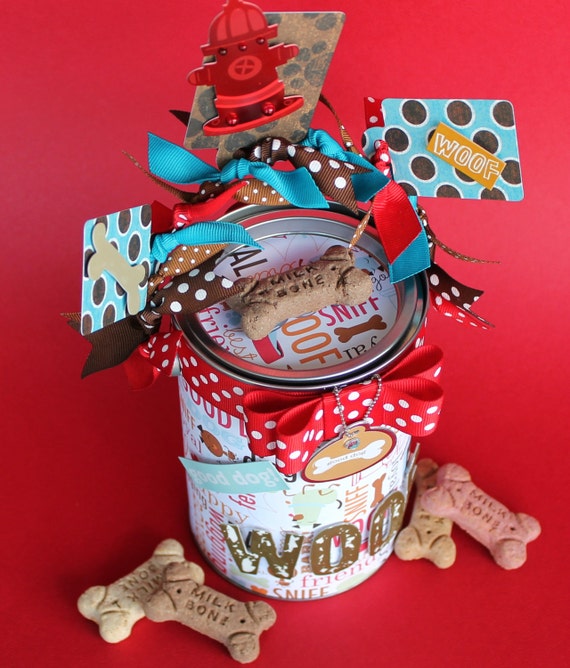 Personalized Dog Treat Container Altered Paint Can Unique