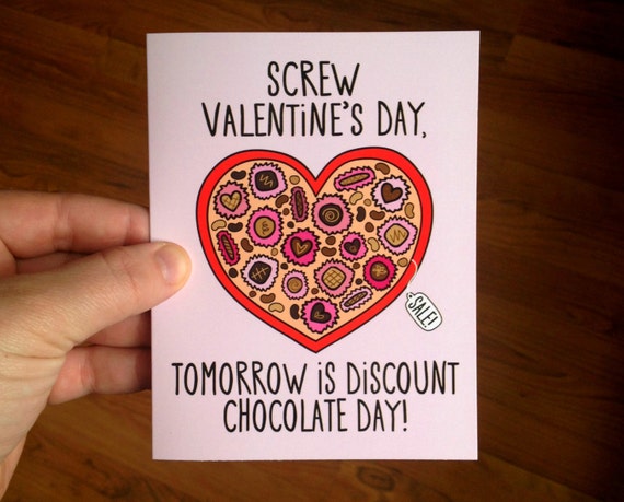 Discount Chocolate Day Anti Valentines Day Card with Envelope blank inside