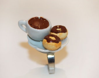 Doughnut Ring - Donut Ring - Coffee Ring - Pastry Jewelry - Kawaii Ring