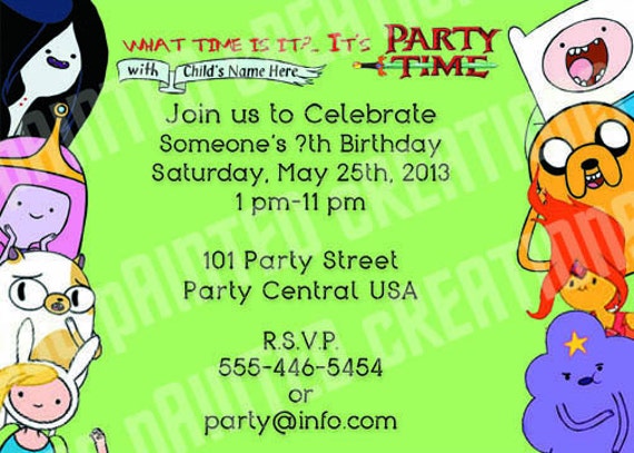 Adventure Time Party Invitations 10