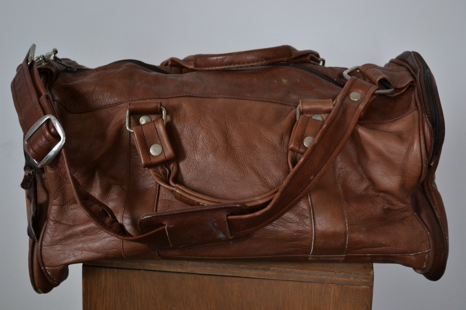 ebay leather duffle bag