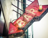 Red Bar Sign Art Print Bar Decor Photograph Vintage Rustic Industrial Home Decor Large Wall Art Print, New York City Art Print Photo NYC Red Bar Sign Art Print Bar Decor Photograph Vintage Rustic Industrial Home Decor Large Wall Art Print, New York City Art Print Photo NYC