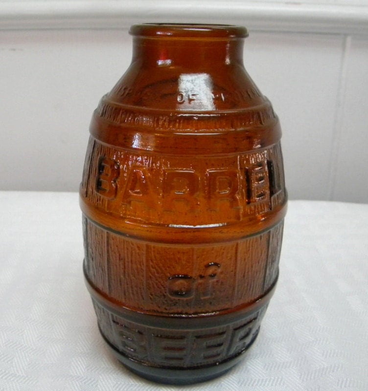Bottle of Beer brown glass beer barrel by TreasuresFromTexas