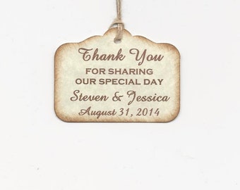 PERSONALIZED Thank you -Wedding or Favor tags-Shower or Gift tags-Hang Tags