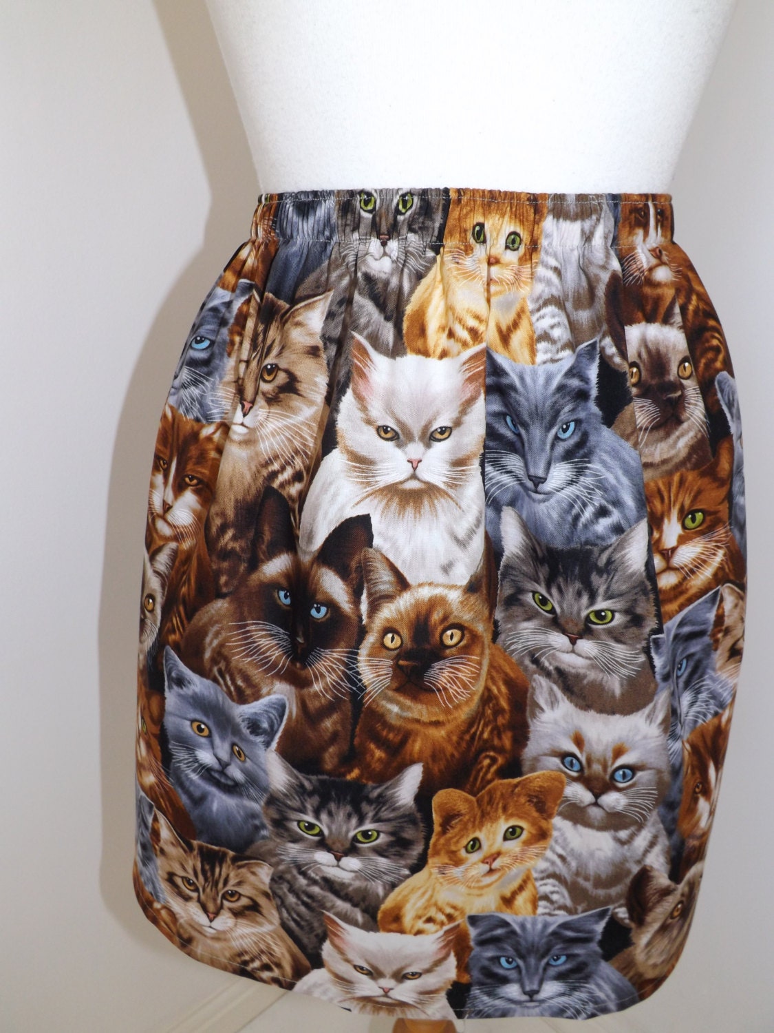 Handmade cat skirt high waisted waist kittens by