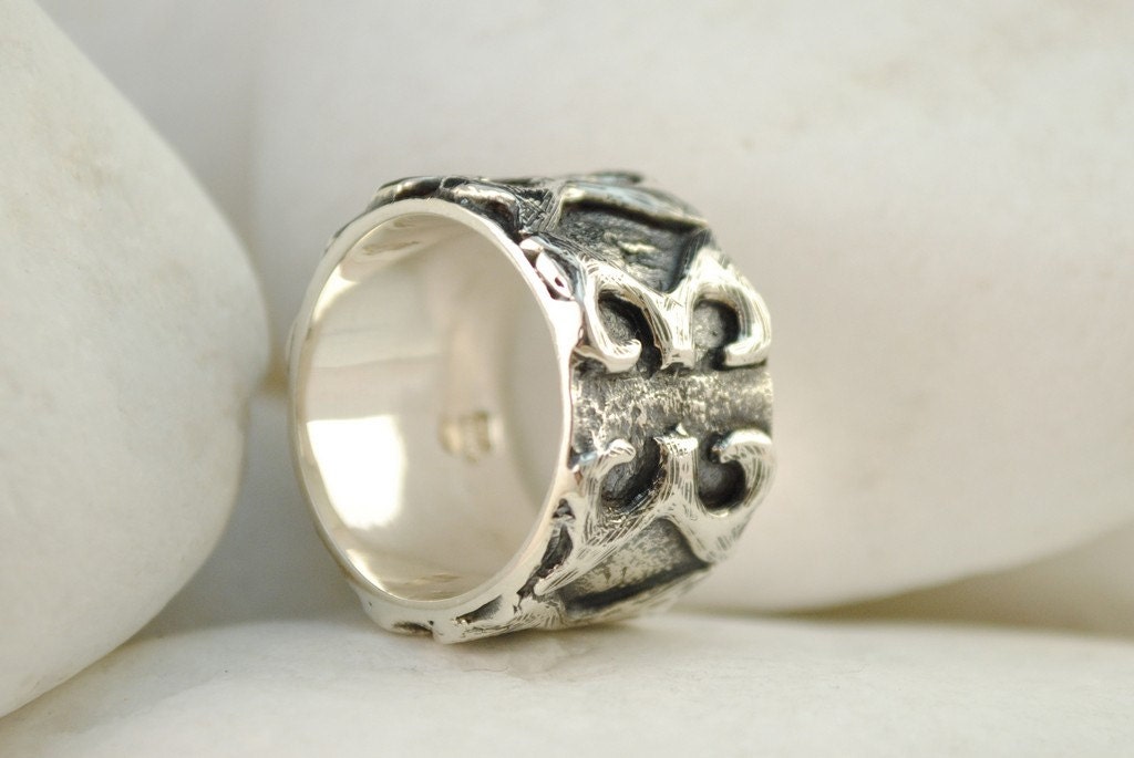 Byzantine Band Ring Handmade Solid Sterling by EleganceEternelle